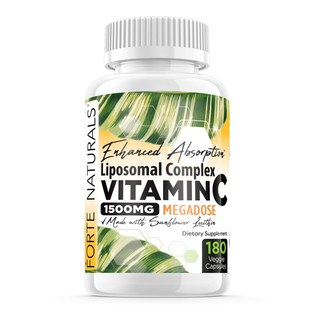 高剂量维生素C 1500mg Liposomal C 复合体 配有 葵花莱西辛卡普勒斯 补充 堵塞 牛奶 葵花莱西辛 180卡普勒斯 庆祝维生素