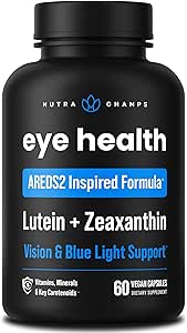 AREDS 2 眼维生素 | Lutein & Zeaxanthin 补充 | AREDS2 + 多维特敏眼保健补充  Car Carotinoids, Bilberry 提取 | 干眼和视觉保健维生素 | 60 Vegan Capsules