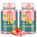 Collagen Gummies for Women Sugar Free, Hydrolyzed Collagen Peptides Gummies Type I, II, III, V, X with Biotin, Zinc Vitamins C A B D E for Skin Hair Nails, Bone,120 Count