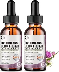 牛奶 牛排 Liver Cleanse Detox & 维修 补充 Liver 支持液滴 与 Dandelion 提取, Artichoke