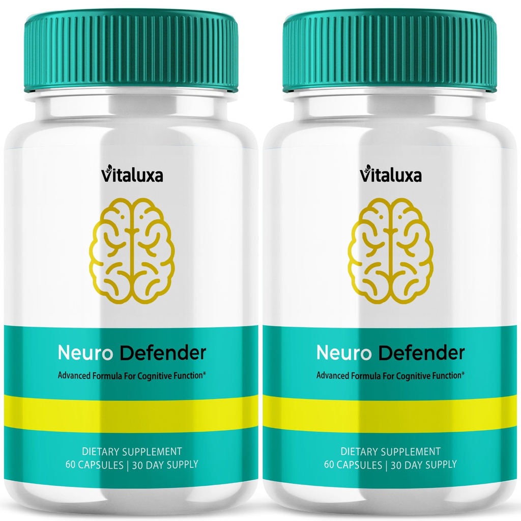 (2 Pack) Neuro Defender Capsules, NeuroDefender Supplement for Brain Health, Memory Support & Focus, Neur Defender Maximum Strength Formula for Better Sleep, Calm Mind, Stress Relief & Energy (120 ct)