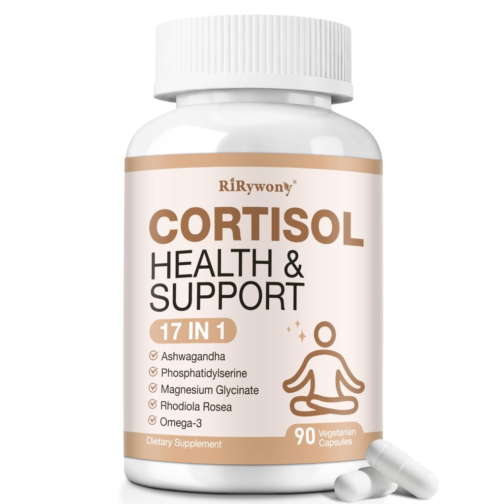 Cortisol Reducer Manager Support+,Cortisol Supplements Ashwagandha | Rhodiola