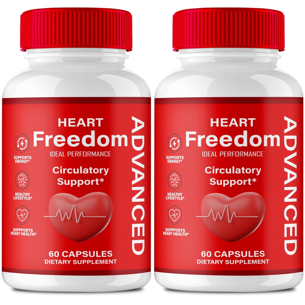 Heart Freedom Capsules, Official HeartFreedom Pills - Energy and Health Maximum Strength, Heart Freedom Circulation Support Capsules, All Natural Glyco Optimizer, Premium Formula Reviews (2 Pack)