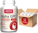 Jarrow Formules Alpha GPC, 300mg, 饮食补充,成人脑健康补充,60 Veggie Capsules, 30天供应(PACK of 12)