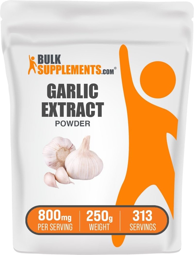 Bulk Assupports.com 大蒜萃取粉 - 大蒜增殖,草药增殖,Allium Sativum - Herbal & Gluten Free, 800mg / service, 250g (8.8 oz) (Pack of 1).