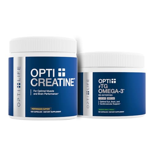 Opti+ Brain Health Bundle - Creatine Pills & rTG Omega-3 Supplement Kit | Supports Brain Energy, Memory & Cognitive Wellness* | 2-Product Daily Brain Support Pack