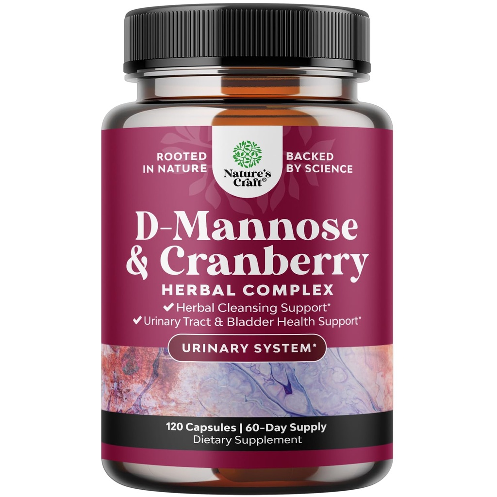 D Mannose 配以 Cranberry 补充剂 -- -- Potent D Mannose 1000mg Capsules 肾脏防御支持和清洁以及女性和男性尿道切除疗法 -- -- 成年人的Bladder 健康补充剂 -- -- 120个