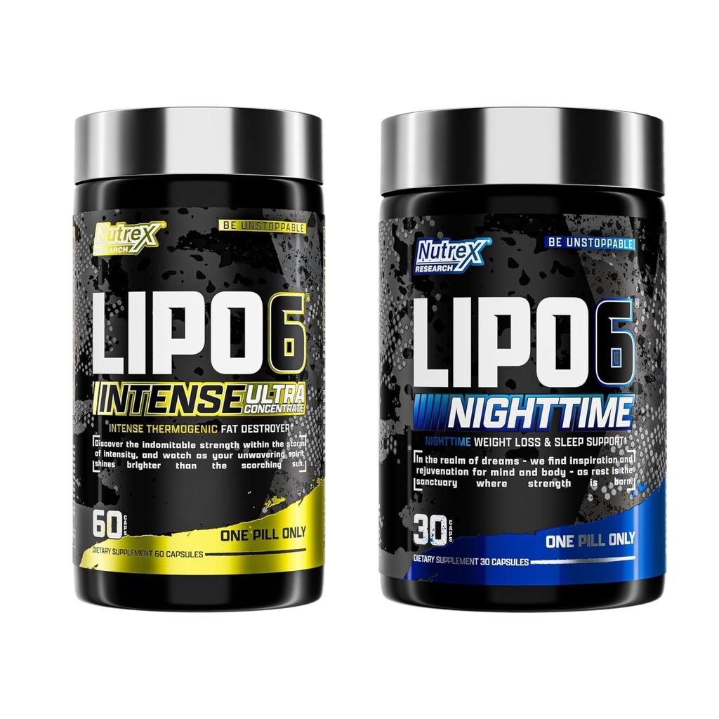 Nutrex 研究 Lipo 6 强度和夜间 AM/PM Bundle