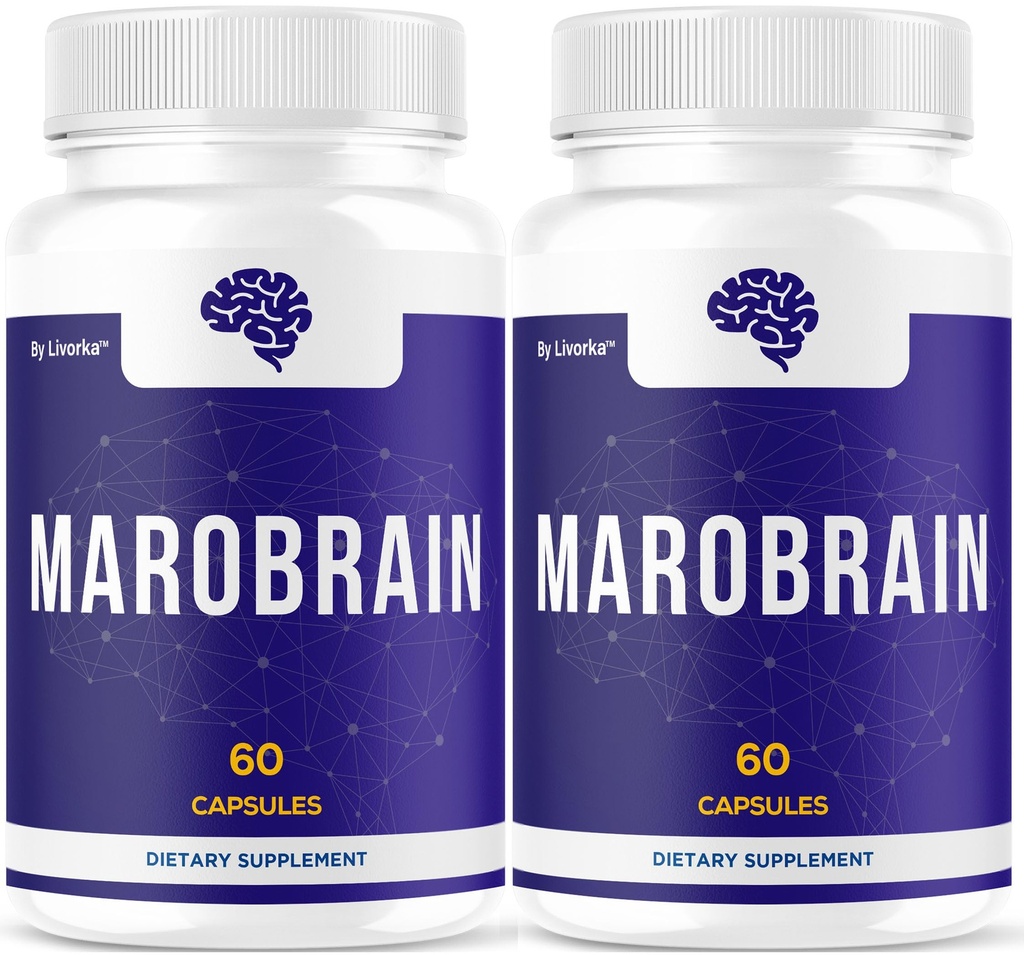 (2 Pack) Marobrain Capsules - Official Marobrain Supplement Pills Daily Support Brain & Mermory Focus, All Natural Advanced Premium Formula for Overall Health & Wellness, 120 Capsules for 2 Months