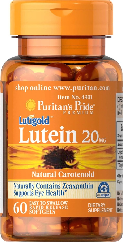纯洁的Pride Lutein 20 mg 配以 Zeaxanthin 60 软胶