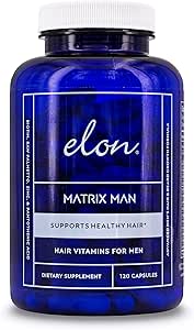 Elon Matrix Man - 60天供应量 - 男性的头发生长维生素 - Saw Palmetto & Biotin 高级配方维生素 - 促进健康胡子生长 (120卡普尔)