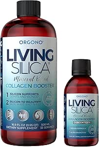 Orgono Living Silica Kit 以矿物为原料的Collagen助推液和焦液滴(Travel Size) | Vegan |支持联合和骨健康,Collagen & Elastin Production, Glowing Skin.