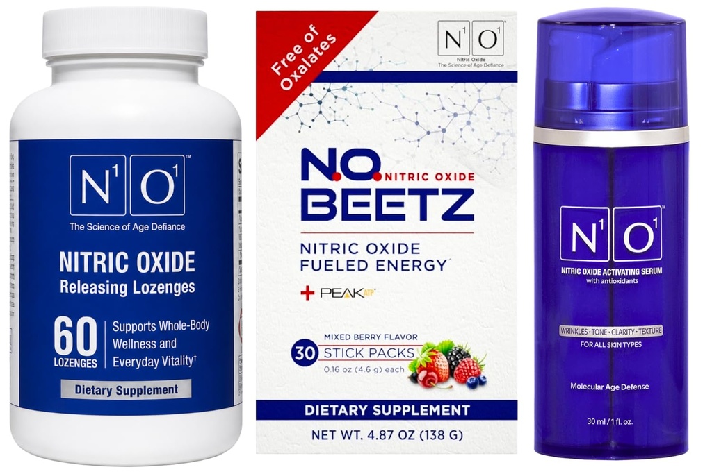 N1O1 Nitric Oxide Vitality Bundle, Lozenges, N.O. Beetz and Serum