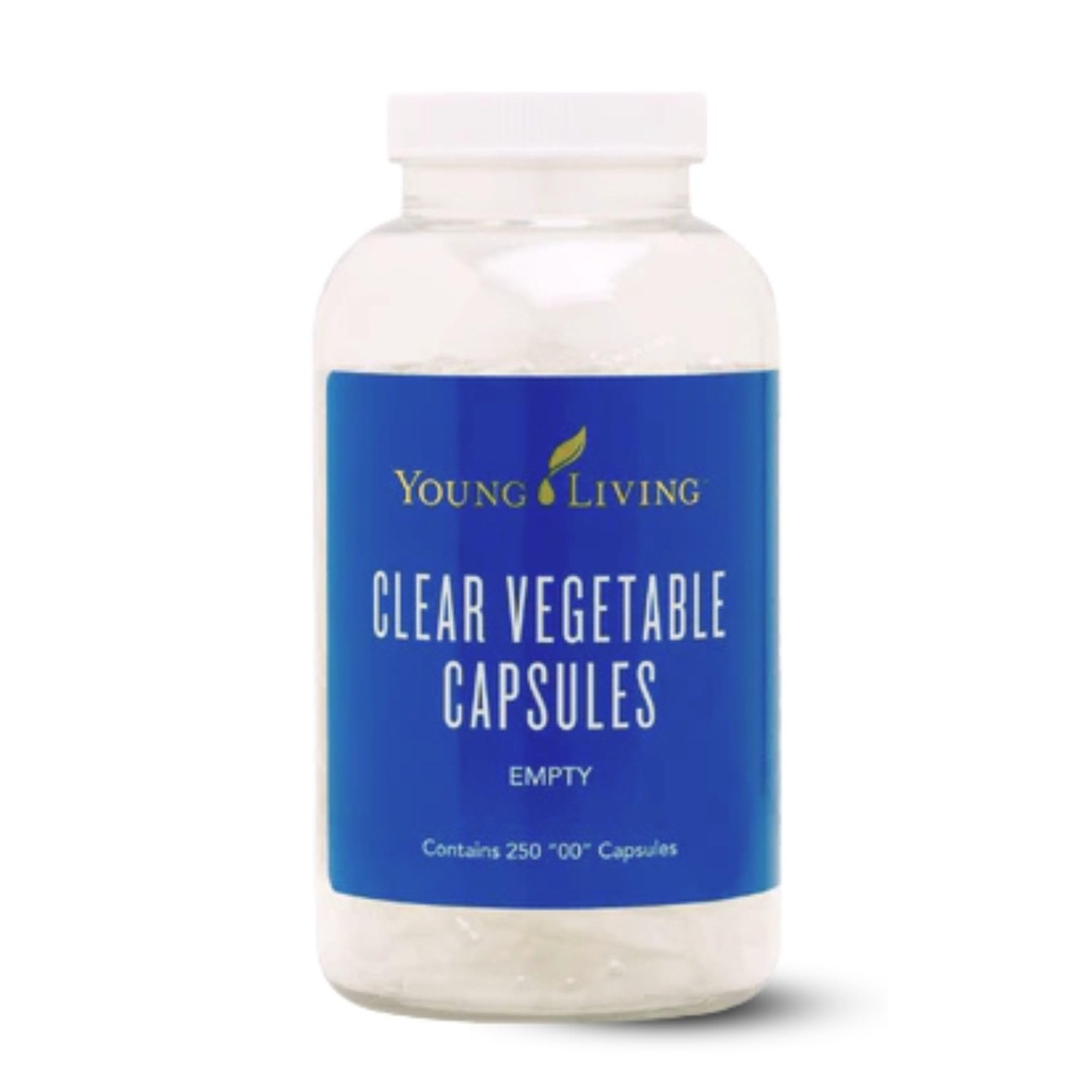 Young Living Clear Vegetable Capsules - 250 ct - Essential Oil Blends, Vitamins, Herbal Supplements, & Dietary Needs - Easy-to-Use, Vegan-Friendly, & Non-GMO