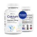 Calcium Magnesium Supplement, Daily Supplement for Bone and Immune Health, with Vitamin D, 1000mg Calcium, 500mg Magnesium, Gluten -Free, 120 Capsules