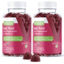 Viteey Beet Root Gummys配有镁和维生素C——Beetroot补充心脏健康,血压支持——Vegan,Gluten-Free——120