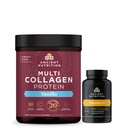 Ancient Nutrition Multi Collagen Protein Powder, Vanilla, 60 Servings + Vitamin D Capsules, 60 Count