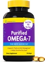 InnovixLabs Pufied Omega 7 补编 - 210 mg Omega-7 Palmitoleic Acid, 鱼类油用于代谢和Triglyceride支持,基本脂肪酸,IFOS批准,30软胶