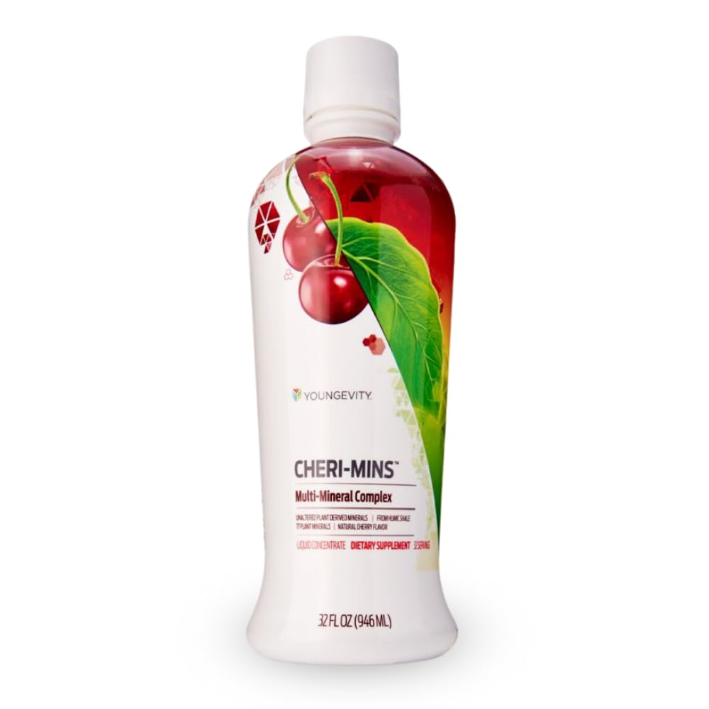 Youngevity Cheri-Mins™ Plant Derived Liquid Minerals - Great Tasting Formula - 77+ Natural Unaltered Trace Minerals - Colloidal Form Humic Shale (32 Fl Oz - Pack of 2)