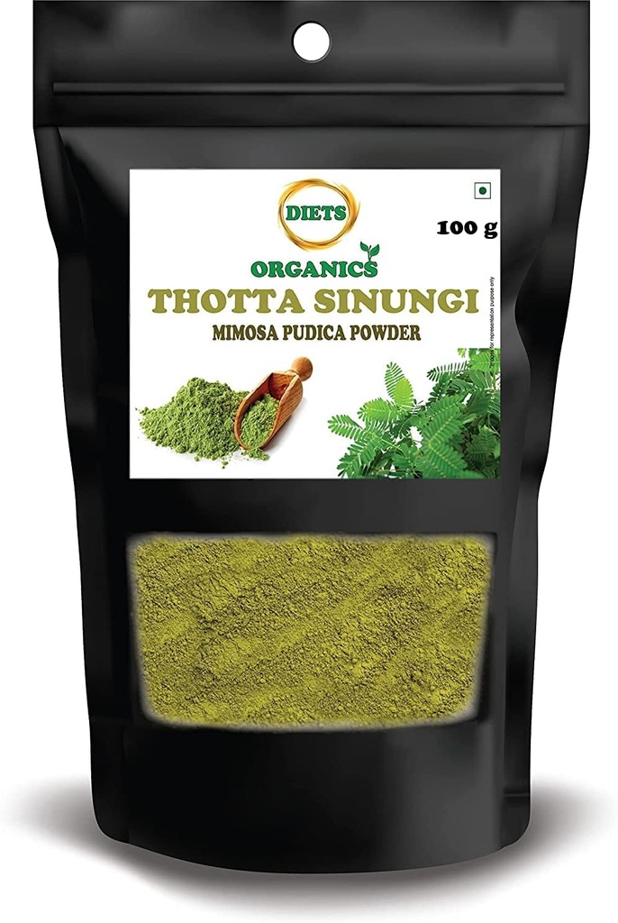 Thotta Sinungi Powder -100 g (2) / Mimosa Pudica Powder, Thotta Sinungi/Sleepy Plant Powder/Sensitive Plant Powder/Mudatha Damara/Lajalu/Muttidare Muni/Thottavadi/Ajalikalika- 100 G