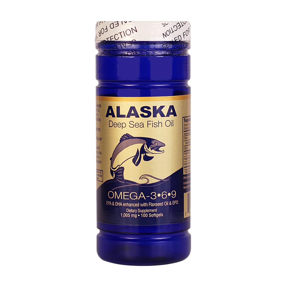 NCB Alaska Deep Sea Fish Oil Omega 3-6-9 Softgels, EPA DHA, 100 Count