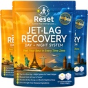 Reset Jet Lag Recovery System | Day and Night Transdermal Patches with Extra Strength Melatonin, Magnesium and B Vitamins | Travel Fatigue Relief, Sleep Support | Energy Boost | Family Travel - 3pk