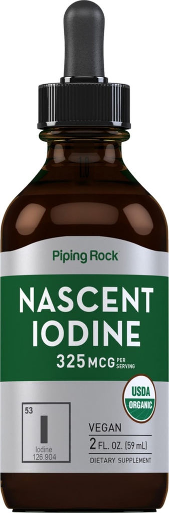 Piping Rock Nassent Iodine Drops 有机体 → 2 fl oz → 液体 Vegan 补充 → Non-GMO, Gluten Free