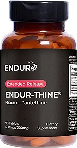 Endur-Thine Niacin – Pantethine,心脏和肝脏健康补充,优化吸收的高效公式,Gluten Free,500mg(90块)
