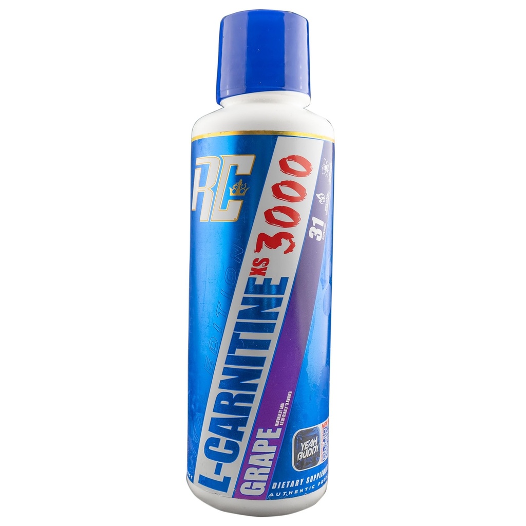 Ronnie Coleman 签名系列 L-Carnitine XS 3000 液体、氨基酸代谢物和Lean Muscle 强度支持、兴奋剂自由、糖无味、零碳、葡萄、16 Oz