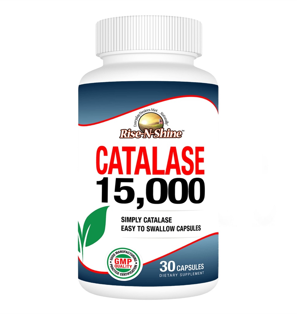 Rise-N-Shine Catalase Supplement 15,000 - Powerful Antioxidant Enzyme for Hair Health - Hair Supplements for Strong Hair Support - 30 Day Supply