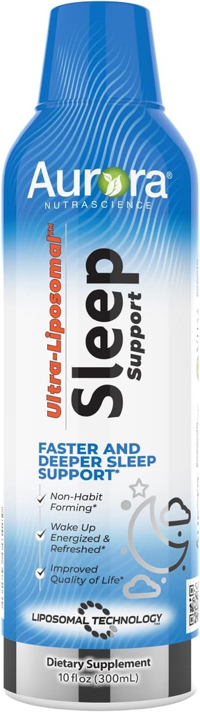 维达生命科学 Aurora Nutrascience Ultra-Liposomal睡眠援助支助,包括Melatin、L-Theanine、Ashwagandha和Calming Chamomile、Chamomile、30名服务员、10名f oz