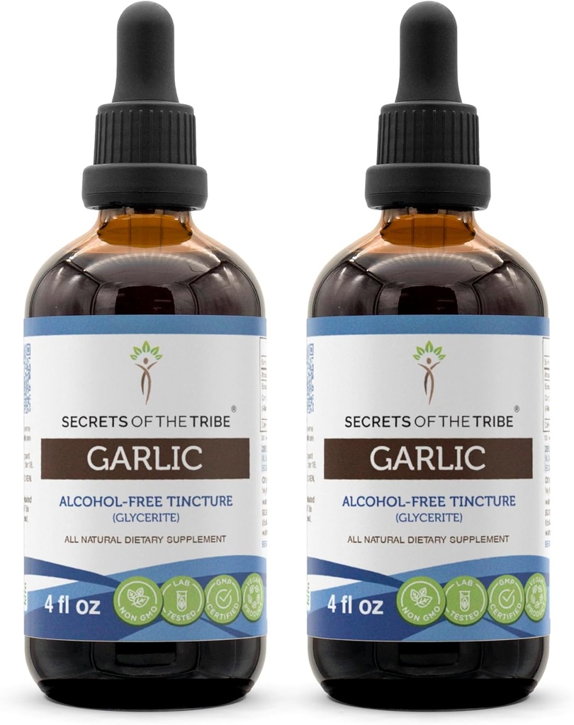 Garlic Tincture Alcohol-Free Liquid Extract, Garlic Dried Bulb (2x4 FL OZ)