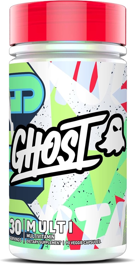 GHOST 男女多种维生素,90 Capsules - 装入21种维生素,矿物和关键营养素 - 维生素A,维生素C,维生素D,维生素E和锌 - 不含葡萄糖,大豆和糖,维干