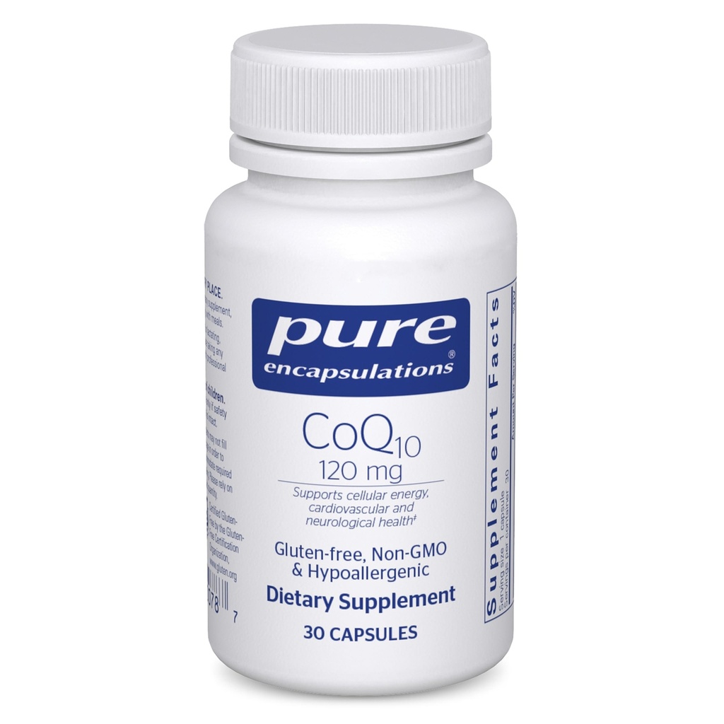 Pure Encapsulations CoQ10 120 mg - Coenzyme Q10 Supplement for Heart Health, Energy, Antioxidants, Brain & Memory Health - Cellular Health, Cognition & Cardiovascular Support* - 30 Capsules