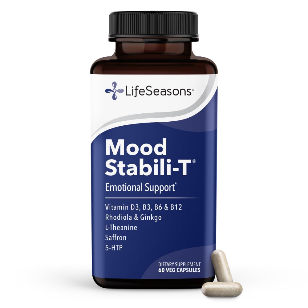 LifeSeasons - Mood Stabili-T - 阳性Mood助推器 - 增强平静和幸福 - 放松和平衡的思维 - 包含Rhodiola,Ginkgo Biloba和维生素D3 - (60 Capsules)