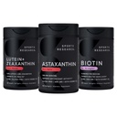 Sports Research Biotin (B7) 10,000mcg + Lutein + Zeaxanthin (20mg) + Astaxanthin Supplement from Algae (6mg) - All Vegan | 120 Softgels Each | All Made with Coconut Oil for Better Absorption