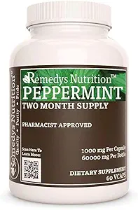 补救措施 胡椒薄荷叶 1 000 mg, 60 Vegan Capsules 草药膳食补充 → 两个月供应