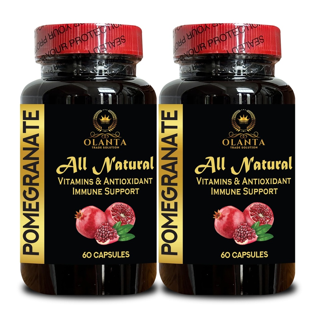Pomegranate Capsules – Natural Diet Support – 120 Vegan Pills – Non-GMO – Gluten-Free – Plant-Based Formula – Polyphenol-Rich Nutrition