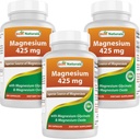 最佳天然镁 425 mg 180 Veggie Capsules - 高吸收性镁 Glycnate & Magnesium Oxide Chelated, Non-GMO, Gluten Free Muscle Relax (180 count (pack of 3)) 最佳天然镁 最佳天然镁 最佳天然镁 最佳天然镁 最佳天然镁 最佳天然镁 最佳天然镁 最佳天然镁 最佳天然镁