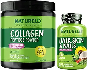 NATURELO 头发,皮肤和钉子 多维塔明,60 科拉根佩普蒂德粉, 45 位服务员