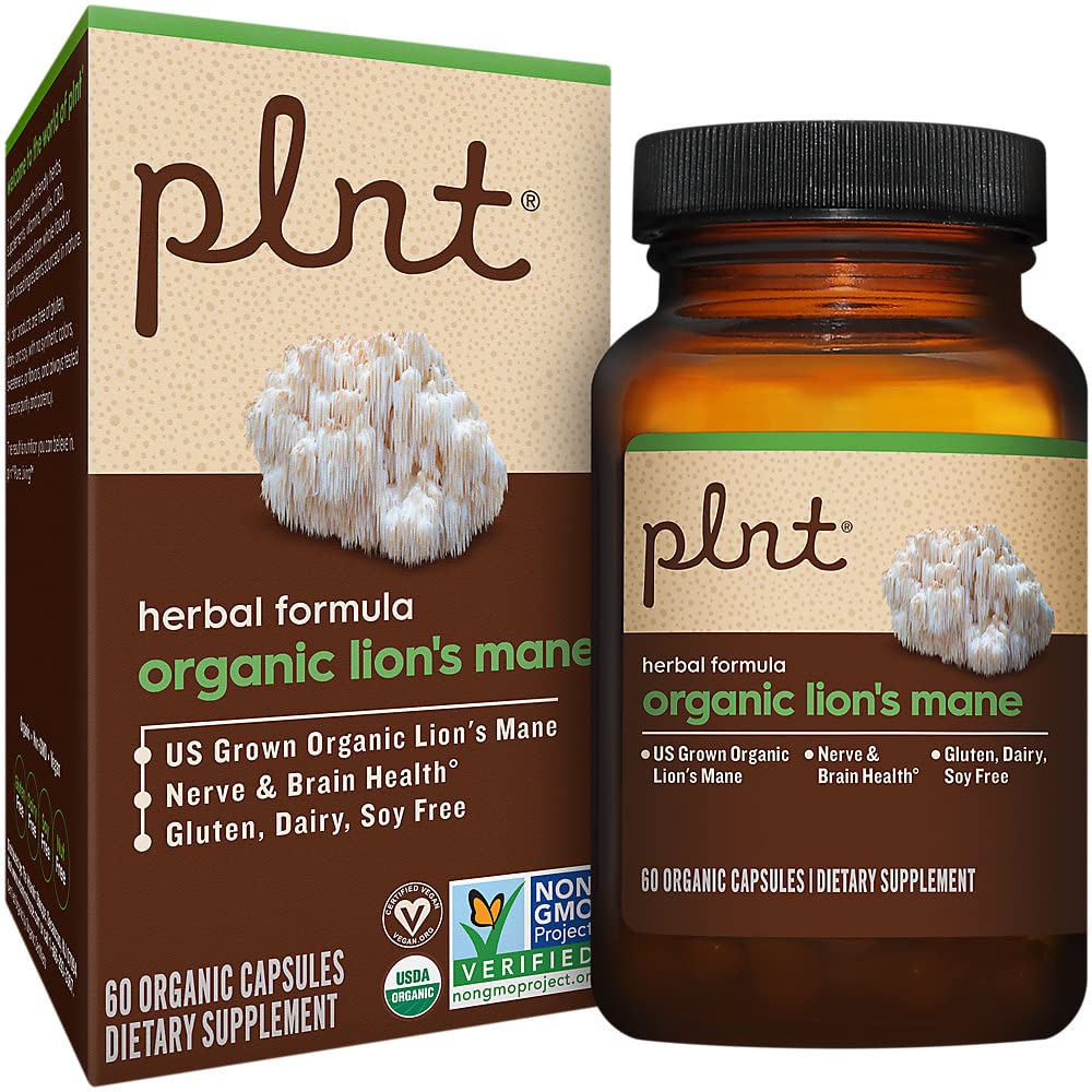 Organic LionaTMs Mane a" Supports Nerve & Brain Health a" 1,000 MG (60 Organic Capsules)