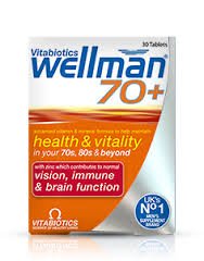 Vitabiotic S Wellman 70+ 30Tablets Pack Of 2 | Advanced multivitamin for men 70+, supporting heart, brain, immune health, energy release, and overall wellbeing.