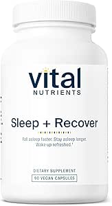 重要营养素睡眠+恢复 - Vegan 补充 - 睡眠支持 - Melatonin, Ashwagandha & L-Theanine - Gluten, 奶油和大豆免费 - 90 Capsules