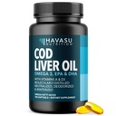 Cod Liver Oil Softgels, Omega 3 EPA and DHA Fish Oil with Vitamins A and D3 | Cod Liver Oil Capsules 1000mg Per Serving, Non-GMO, Gluten Free, Supports Heart, Brain and Immune Health, 90 Servings