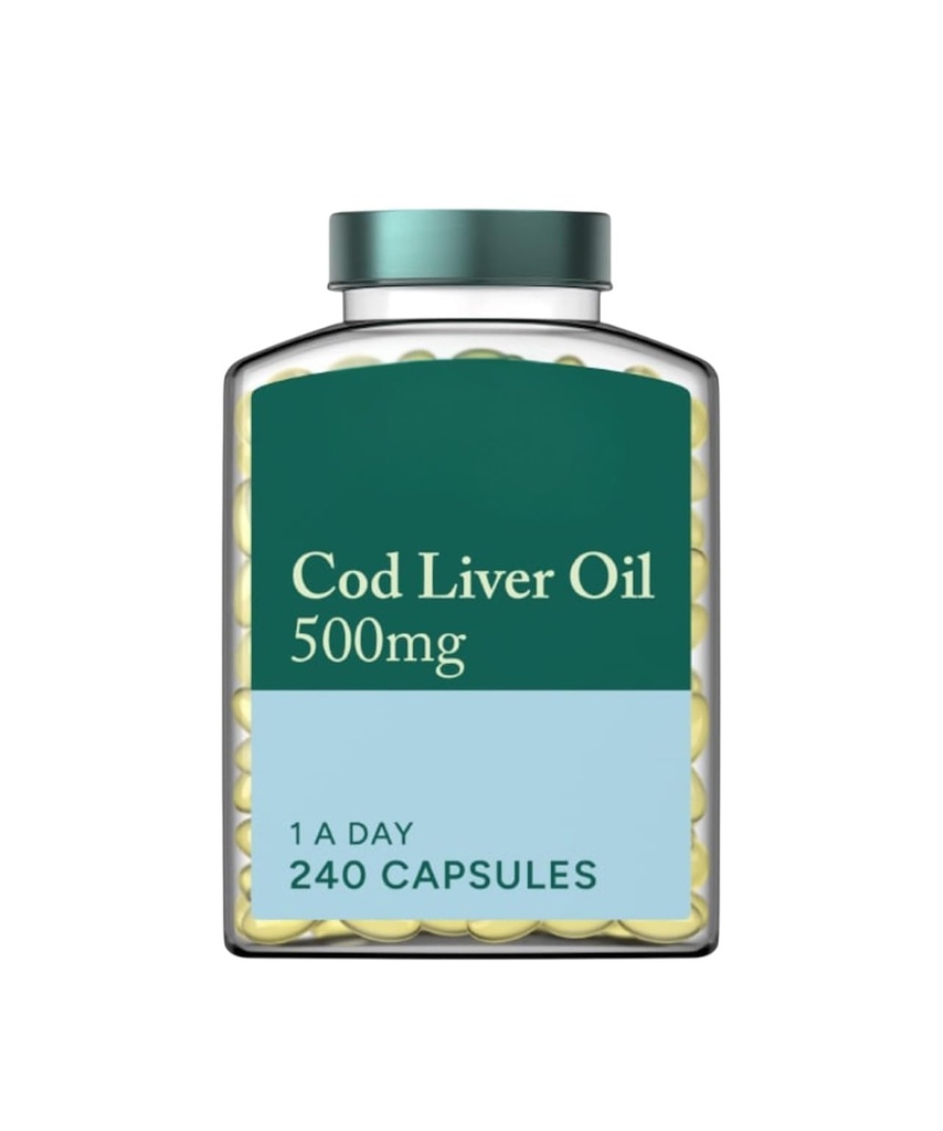 H and B, Cod Liver Oil 500mg. - 240 Capsules