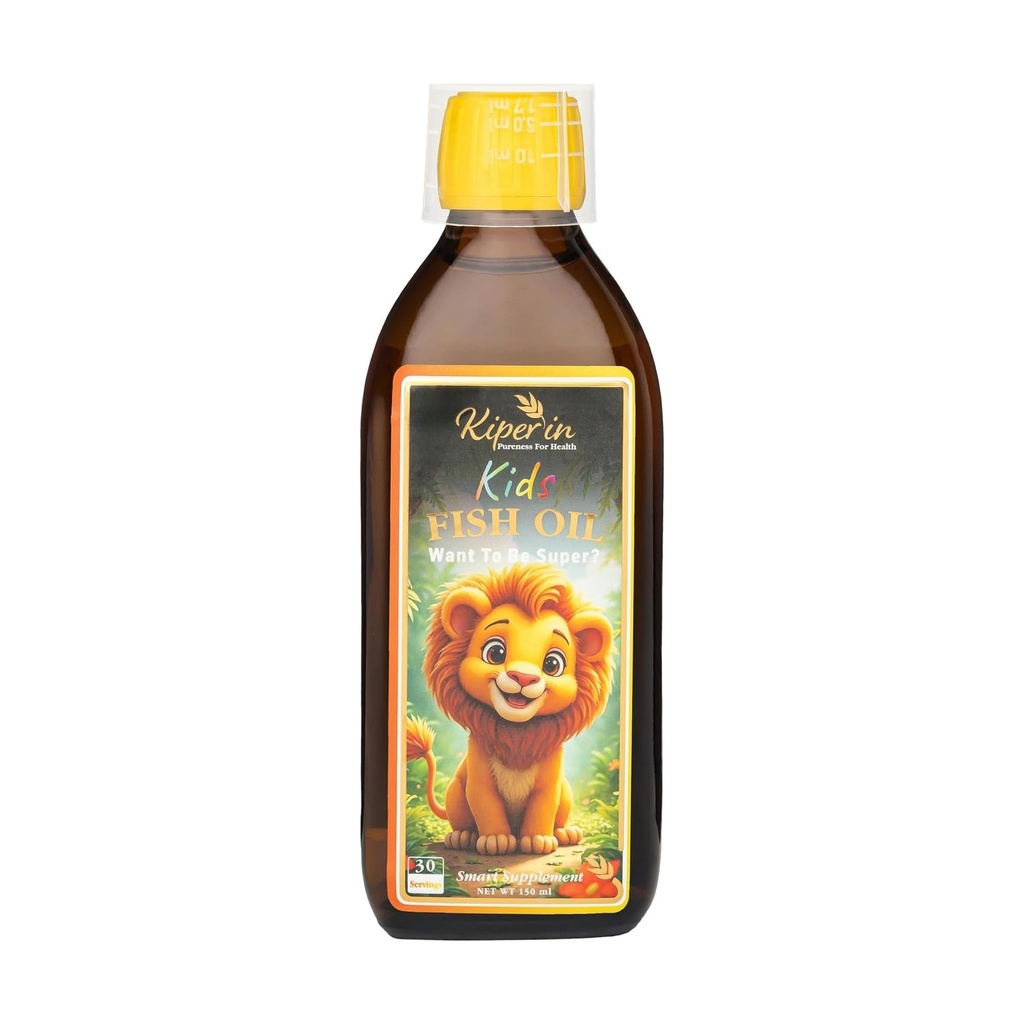 Kiperin Kids Fish Oil Omega 3 for Kids DHA & EPA Fish Oil Supplement Child-Friendly Formula 150 ml