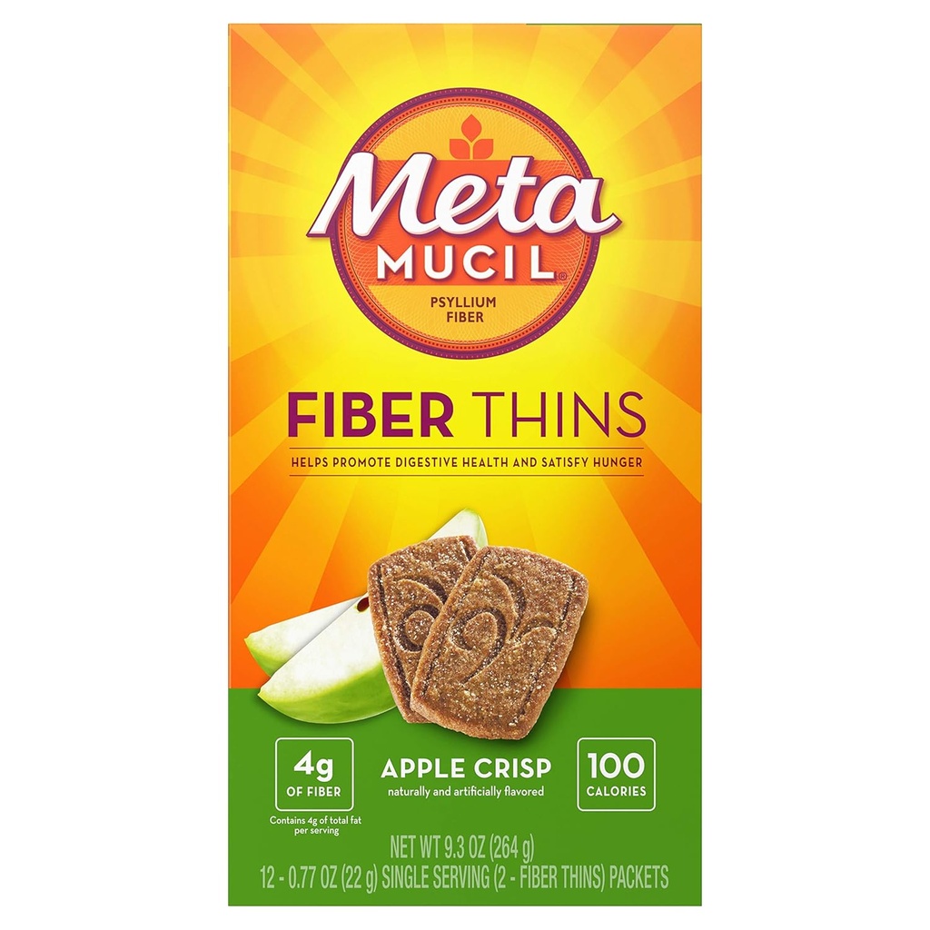Metamucil Fiber Wafers Apple Crisp 24 Each (Pack of 8) (中文(简体) ).