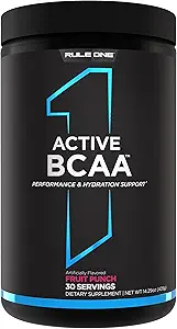 规则1 活性BCAA - 性能、水分和回收支持,配有5g BCAAs + 电解质、L-Glutamine和Citrulline(30架,水果扑克)