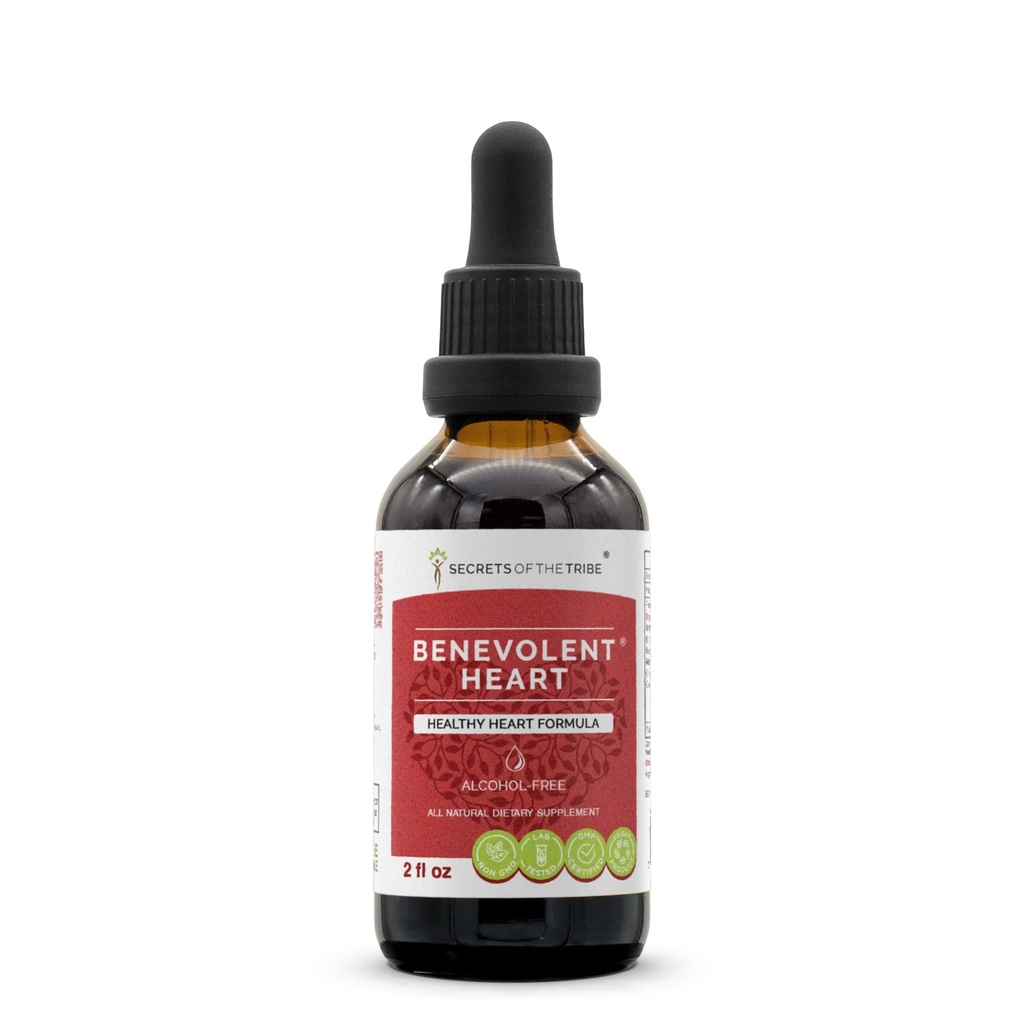 Secrets of the Tribe - Benevolent Heart, Healthy Heart Formula, Herbal Supplement Blend Drops Alcohol-Free Liquid Extract 2 fl oz