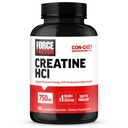 Force Factor Creatine HCl Capsules with CON-CRET, the #1 Most Soluble Form of Creatine for Muscle Energy, ATP Production & Brain Health, No Loading, 120 Capsules